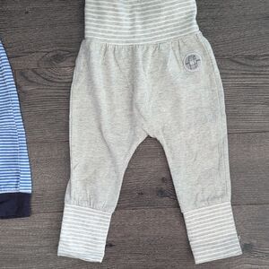 Deux par Deux Light Gray Striped Joggers